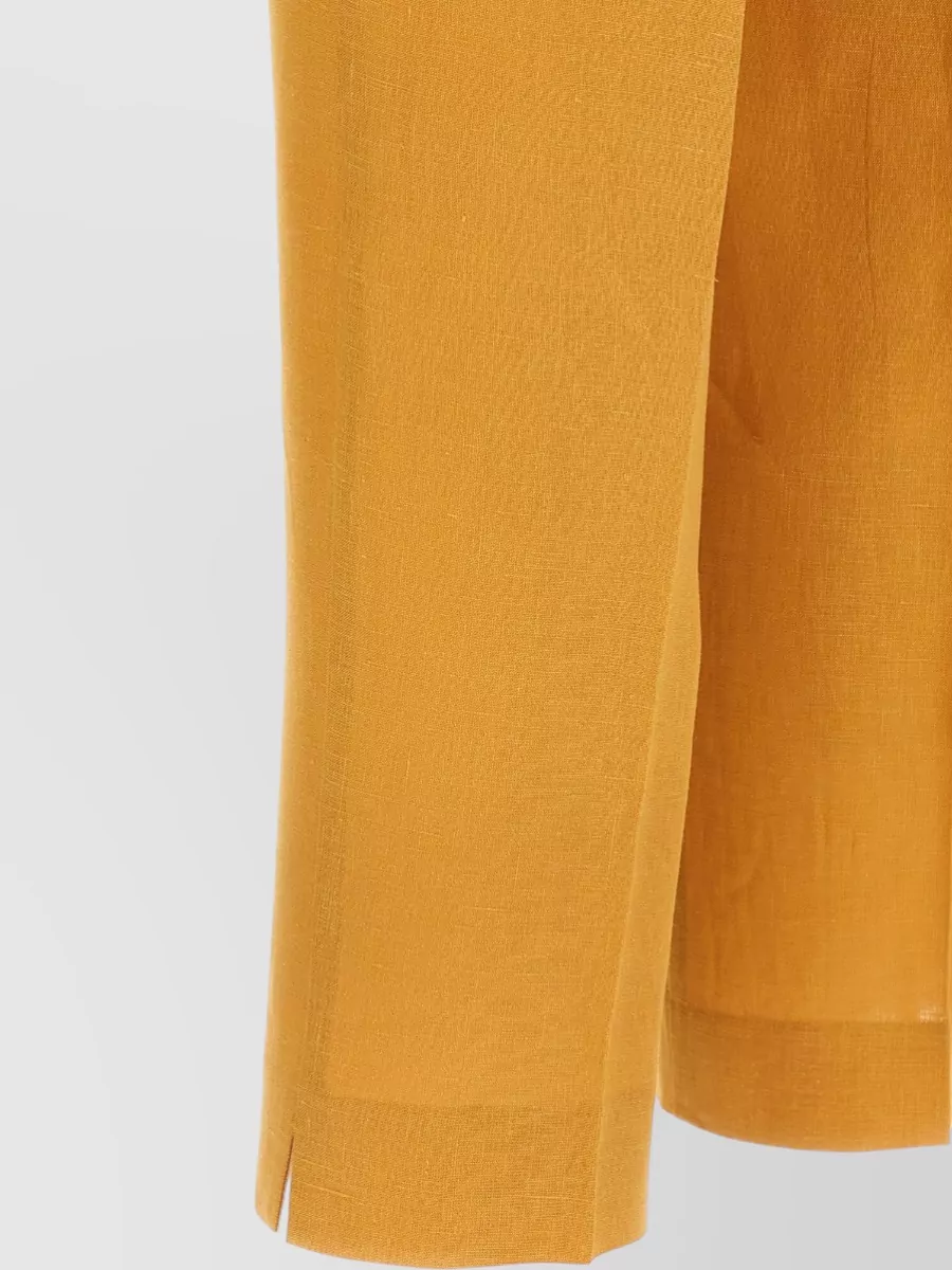 Herno Linen Straight-Leg Tailored Trousers