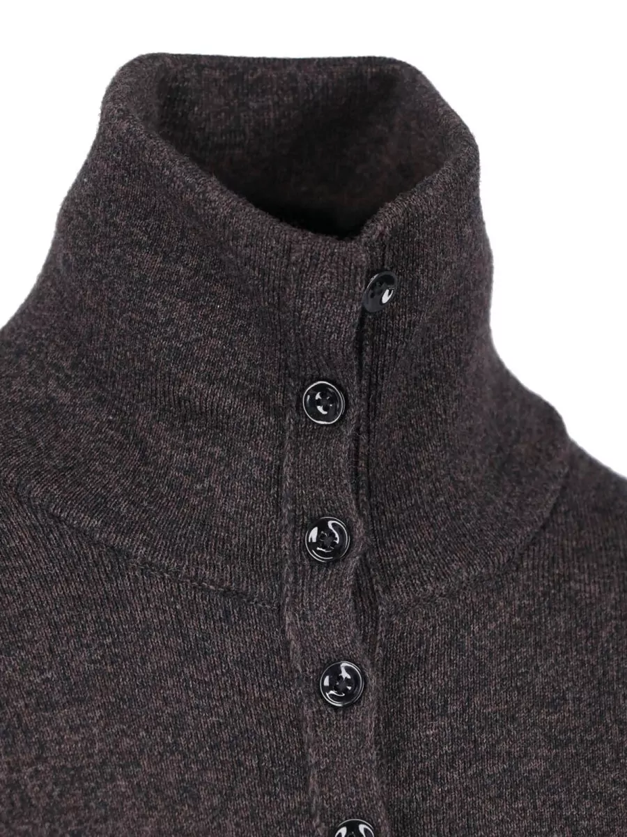 Lemaire Fine-Knit High-Neck Wool Cardigan