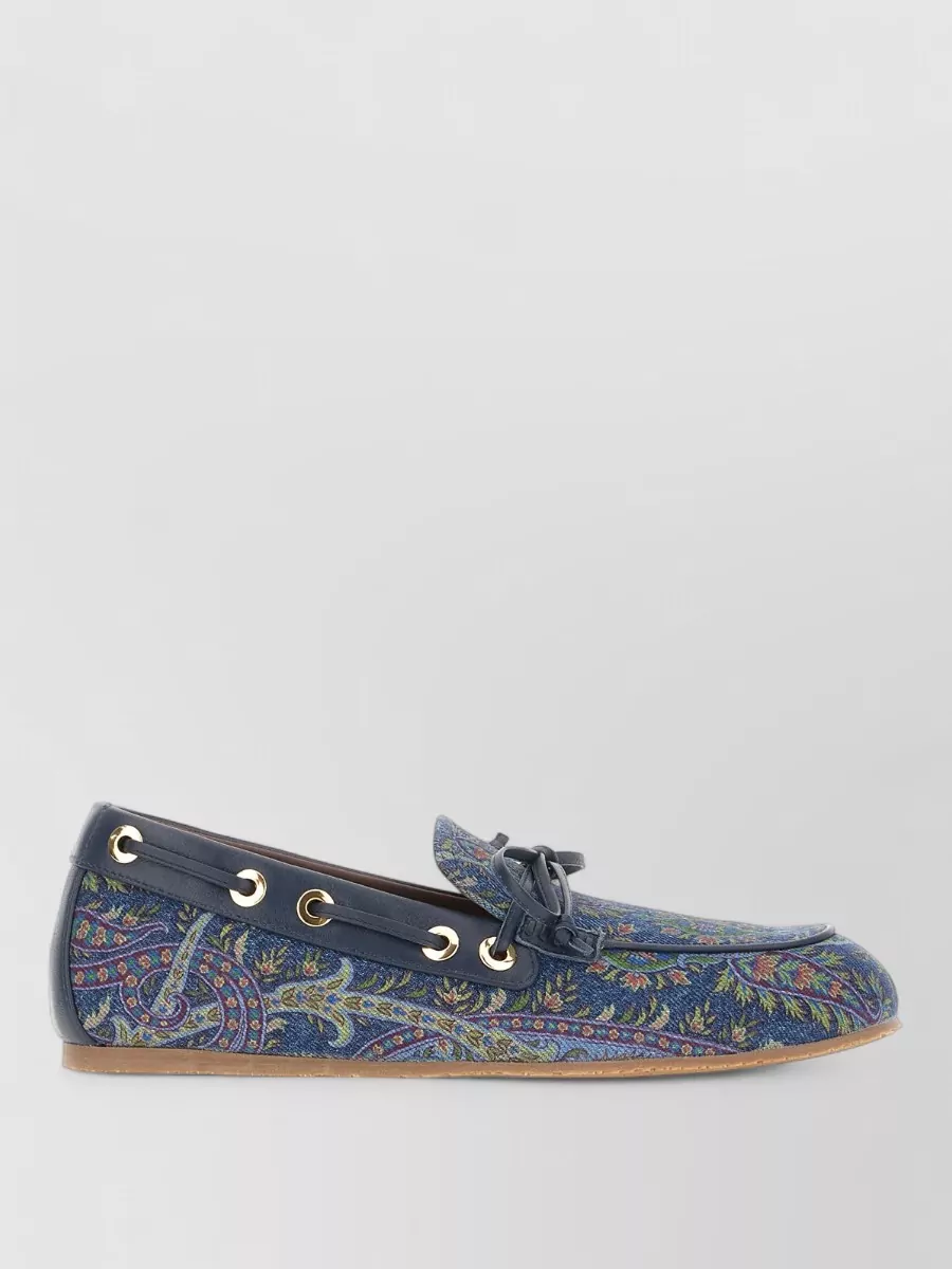 Etro Embroidered Fabric Lace-Up Shoes