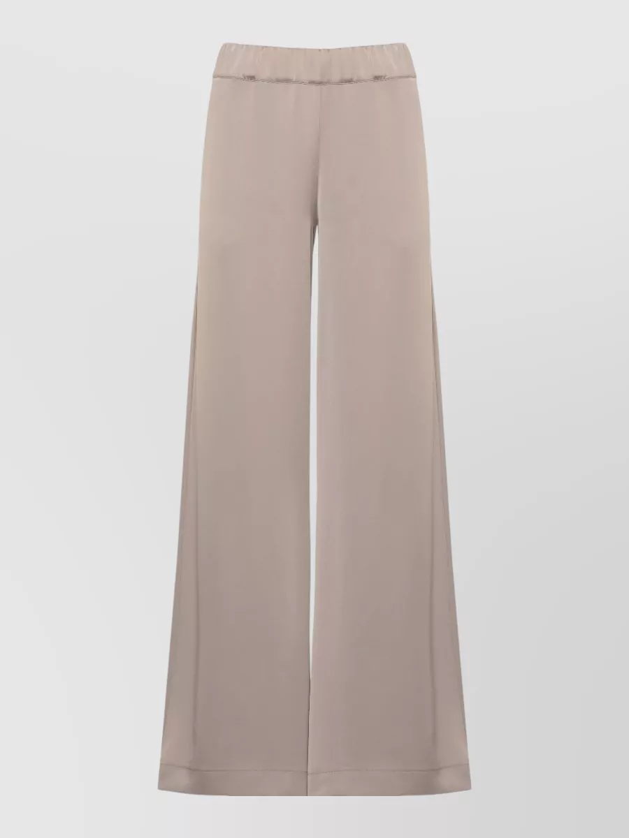 D.exterior satin wide-leg trousers