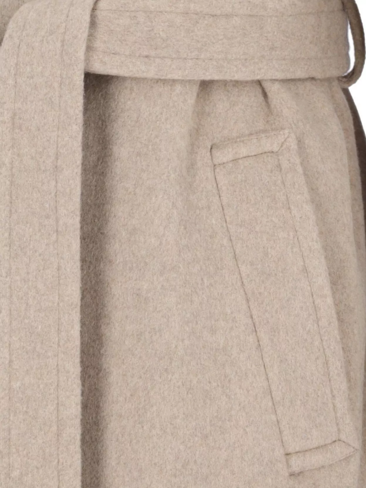 Mm6 Maison Margiela Belted Long Length Jacket With Back Seam In Neutrals