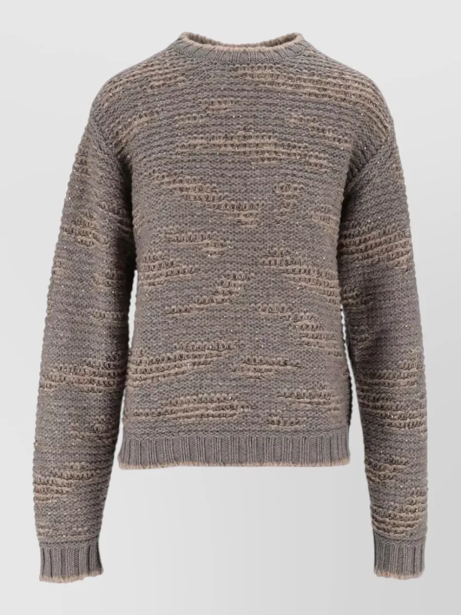 Fabiana Filippi Wool cashmere sequin chunky-knit crew-neck sweater