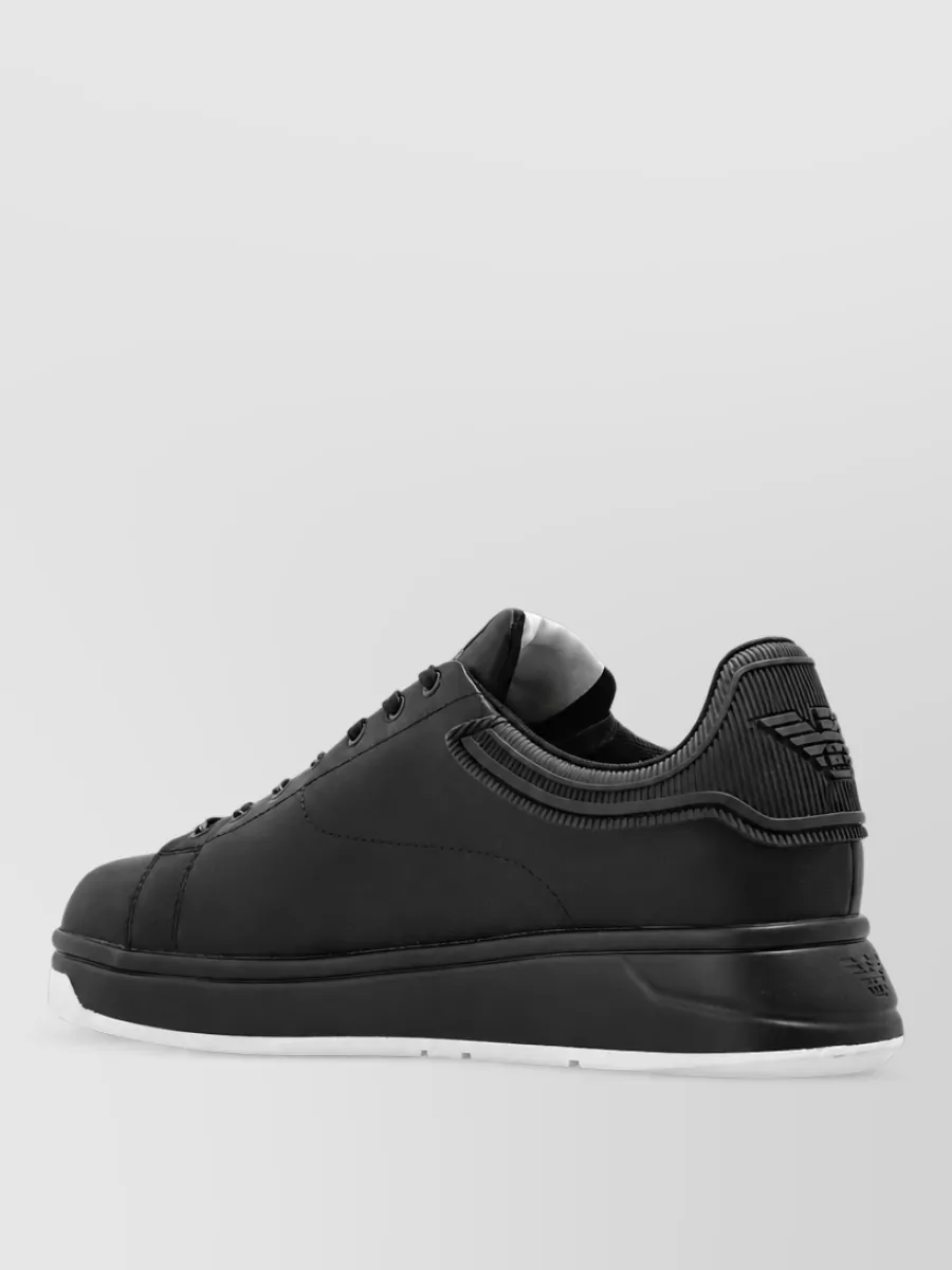 Emporio Armani Leather Lace-Up Sneakers