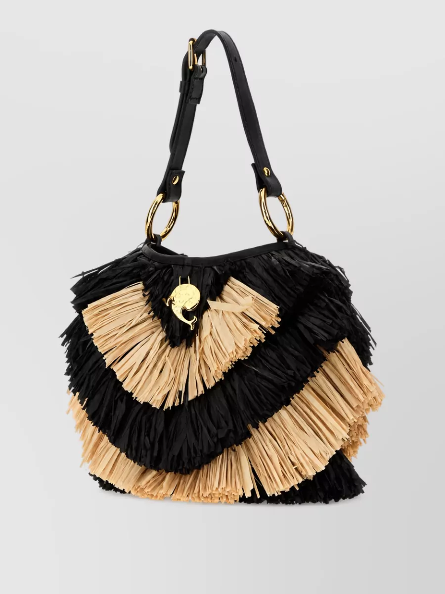 Pucci raffia two-tone bucket bag