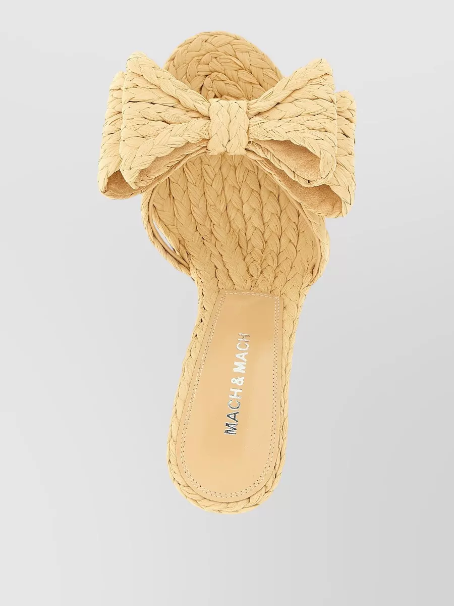 Mach & Mach Bow Braided Open Toe Stiletto Sandals