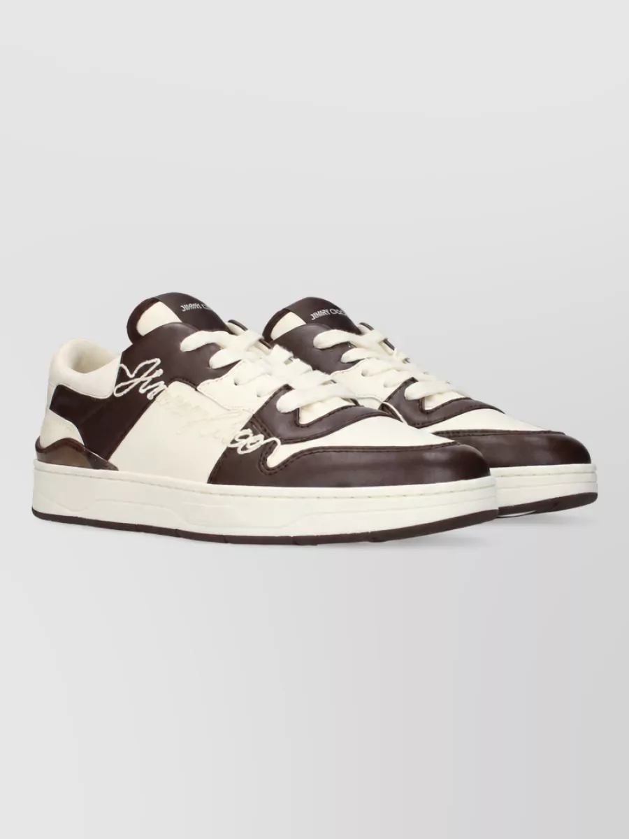 Jimmy Choo Leather Lace-Up Sneakers