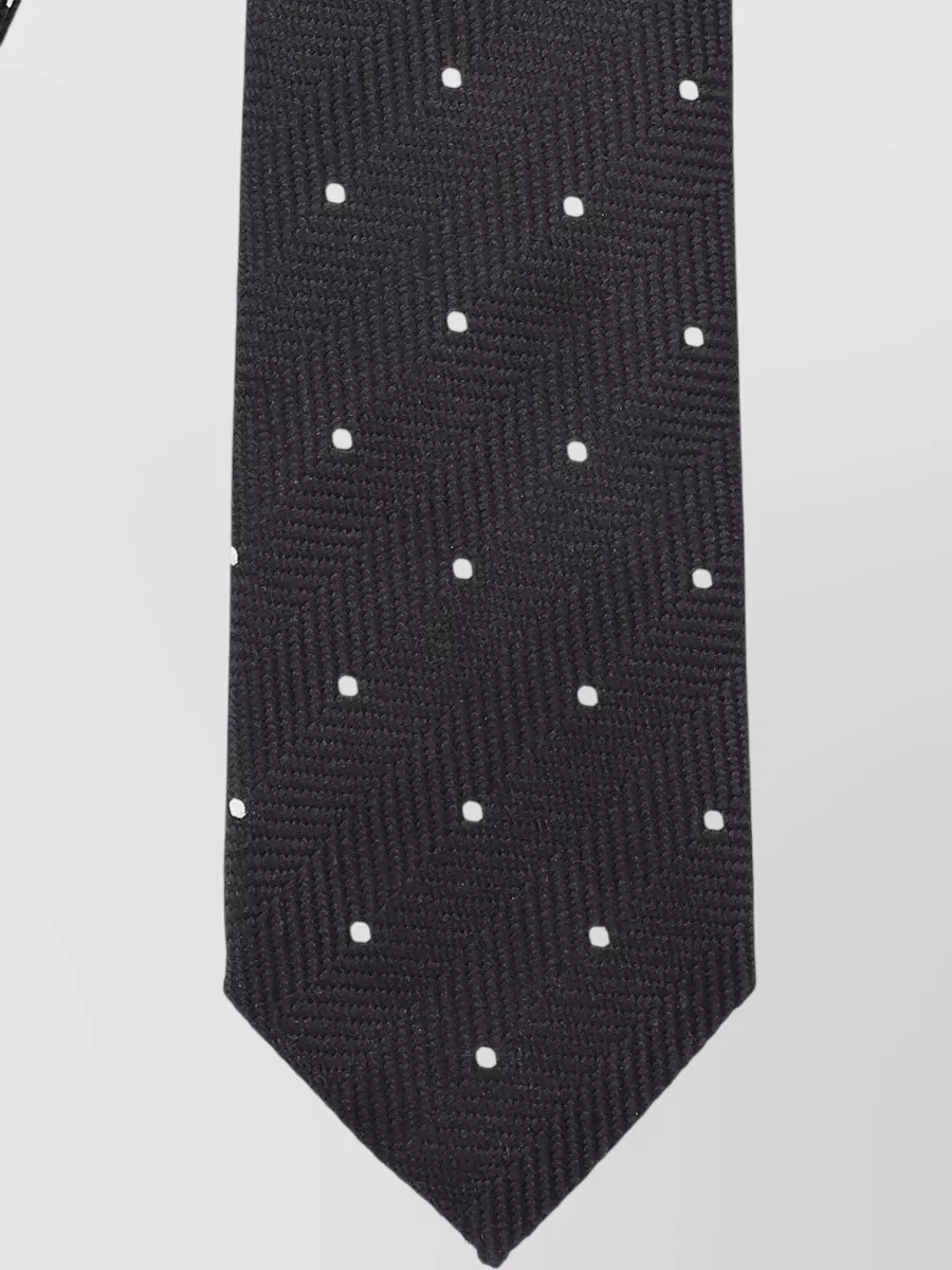 Tom Ford Slim Tie Polka Dot Textured Fabric