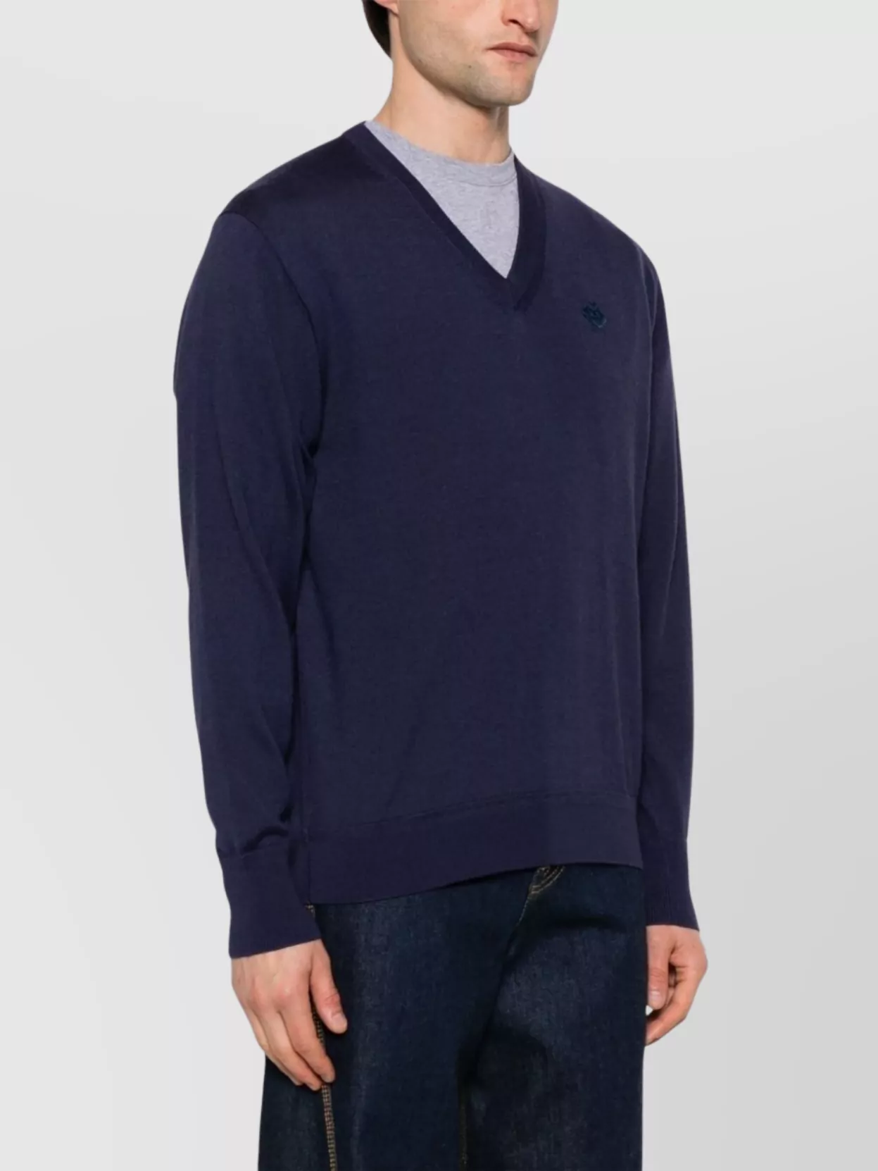 Bally V-Neck Sweater With Ribbed Cuffs And Hem