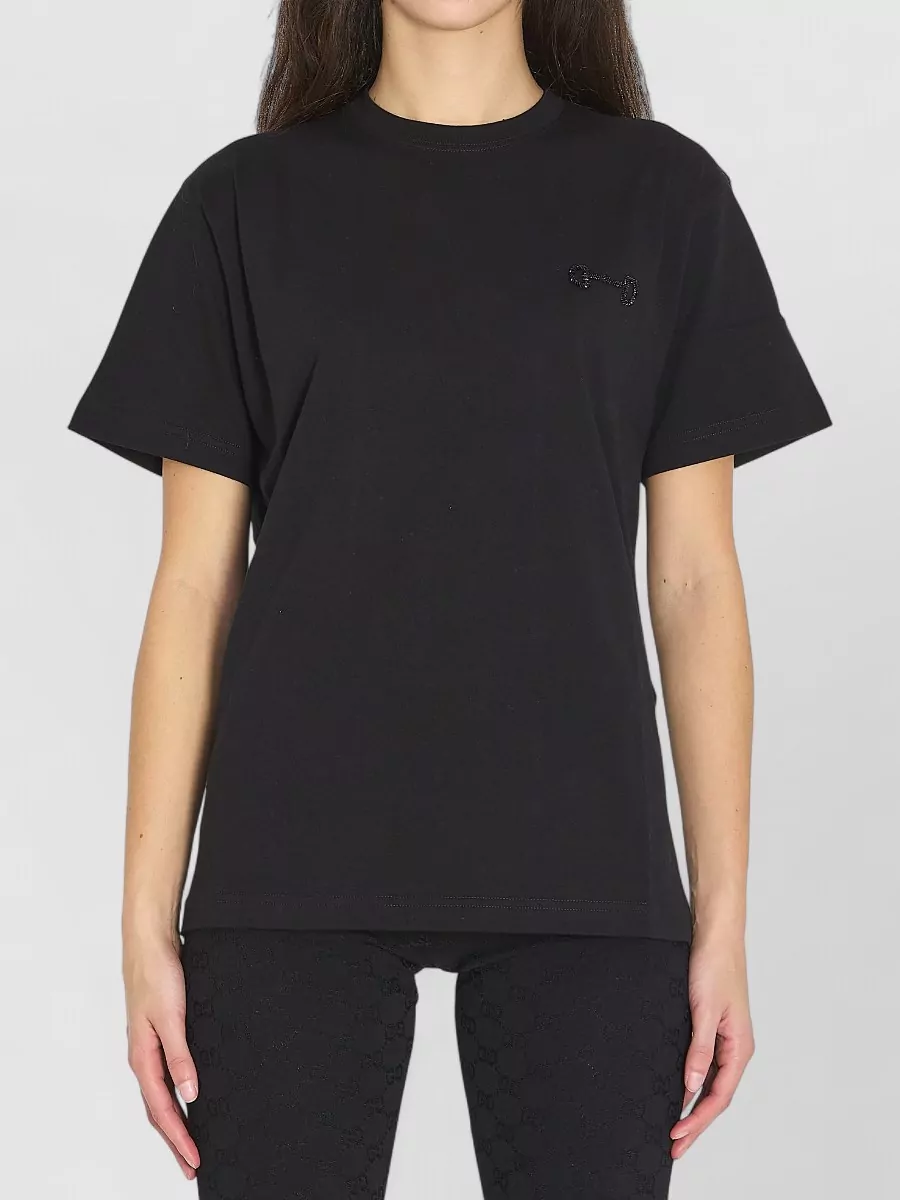 Gucci Cotton Jersey T Shirt Embroidery Detail