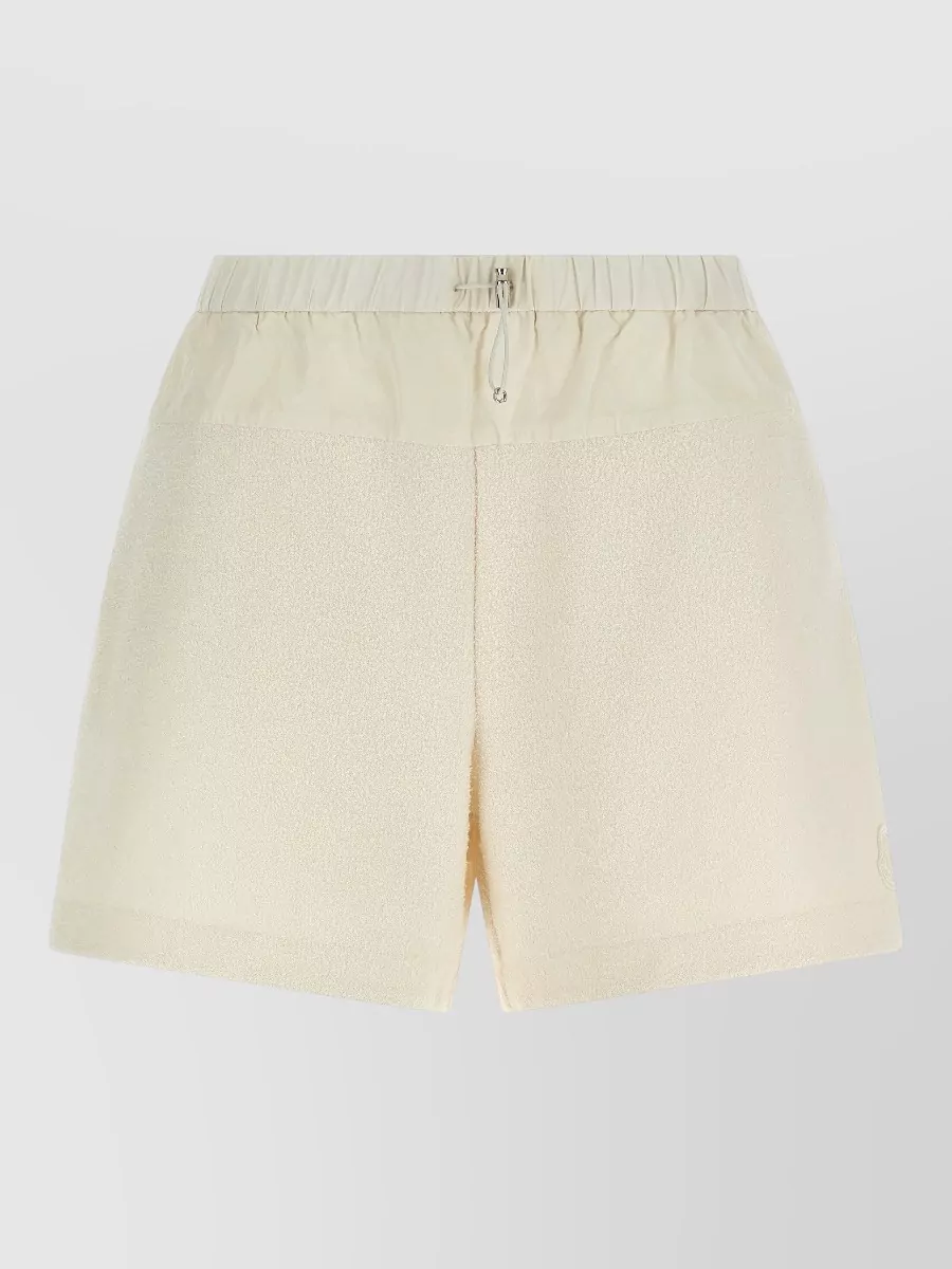 Moncler high-rise knee-length bouclé shorts