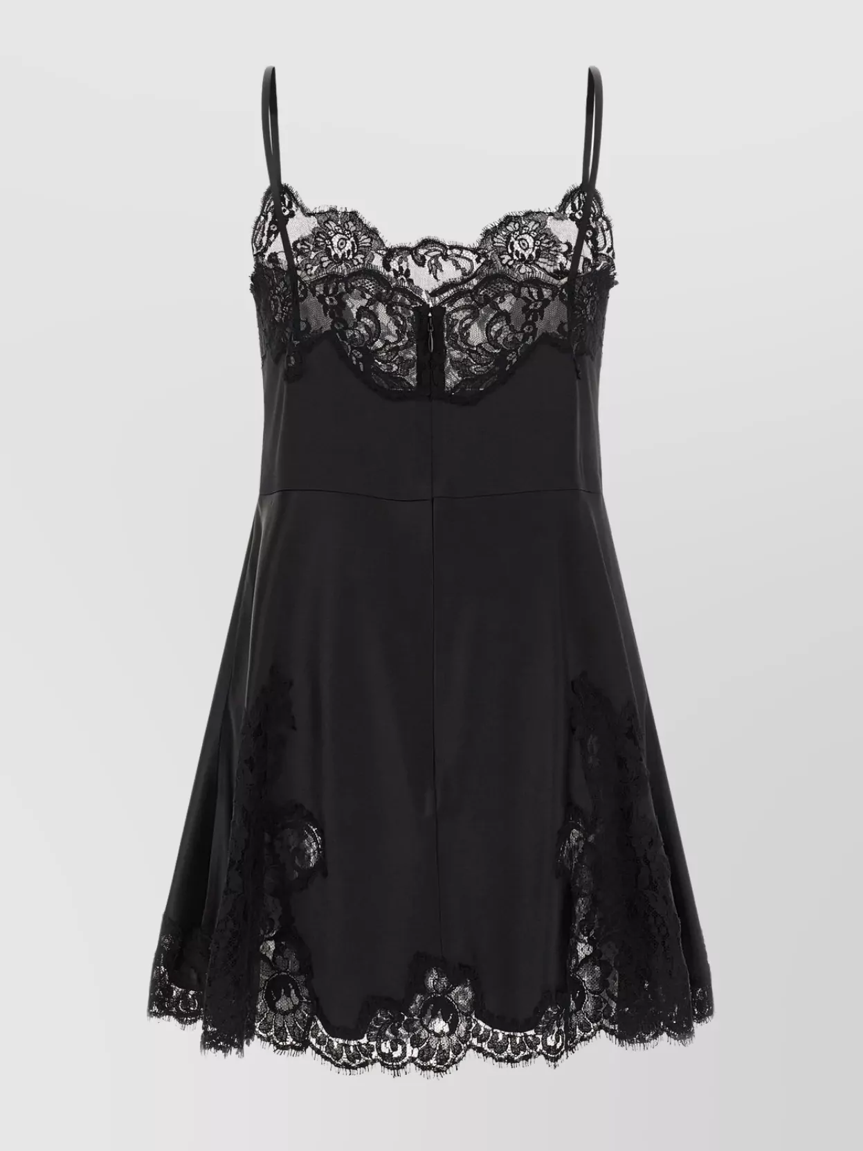 Dolce & Gabbana Satin And Lace Dress Dresses Black In Black