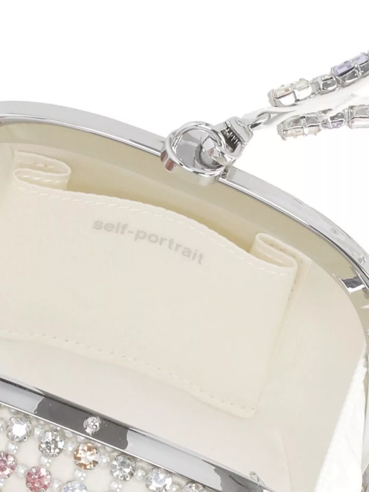 Self-Portrait Strass Detail Clutch Bag With Chain Strap