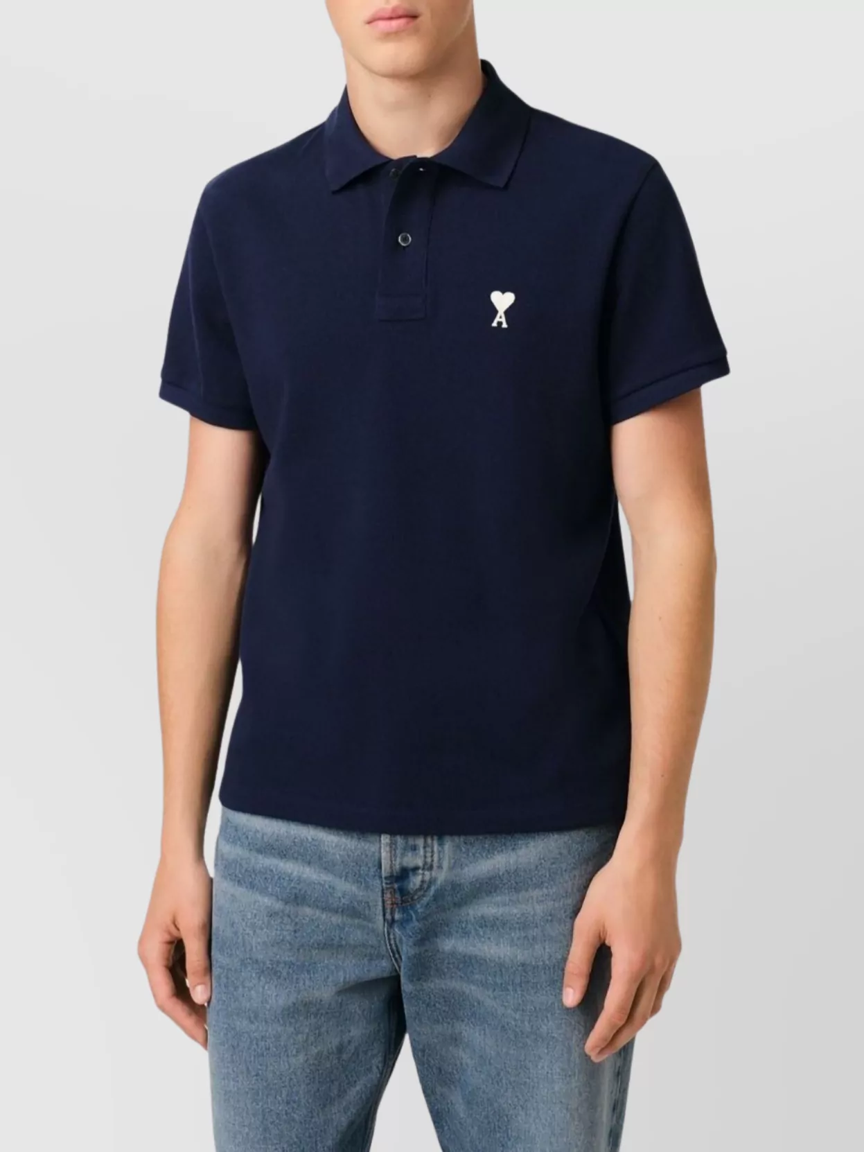 Ami Paris Polo Shirt With Collar And Short Sleeves