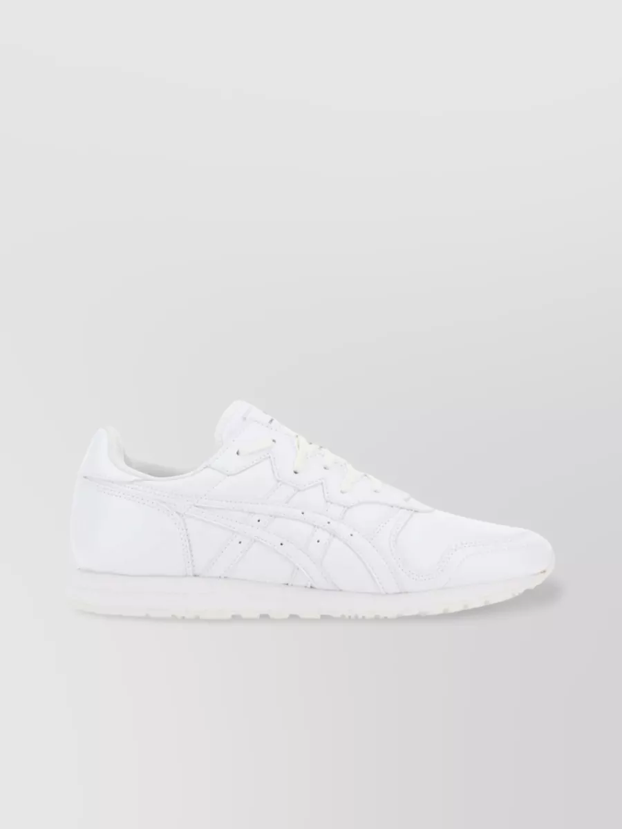 Shop Comme Des Garçons Perforated Synthetic Leather Runner Sneakers With Contrasting Sole In White
