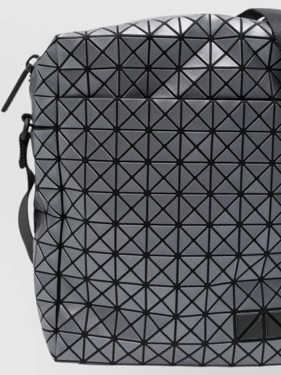 Bao Bao Issey Miyake Leather Shoulder Bag Geometric Pattern Strap