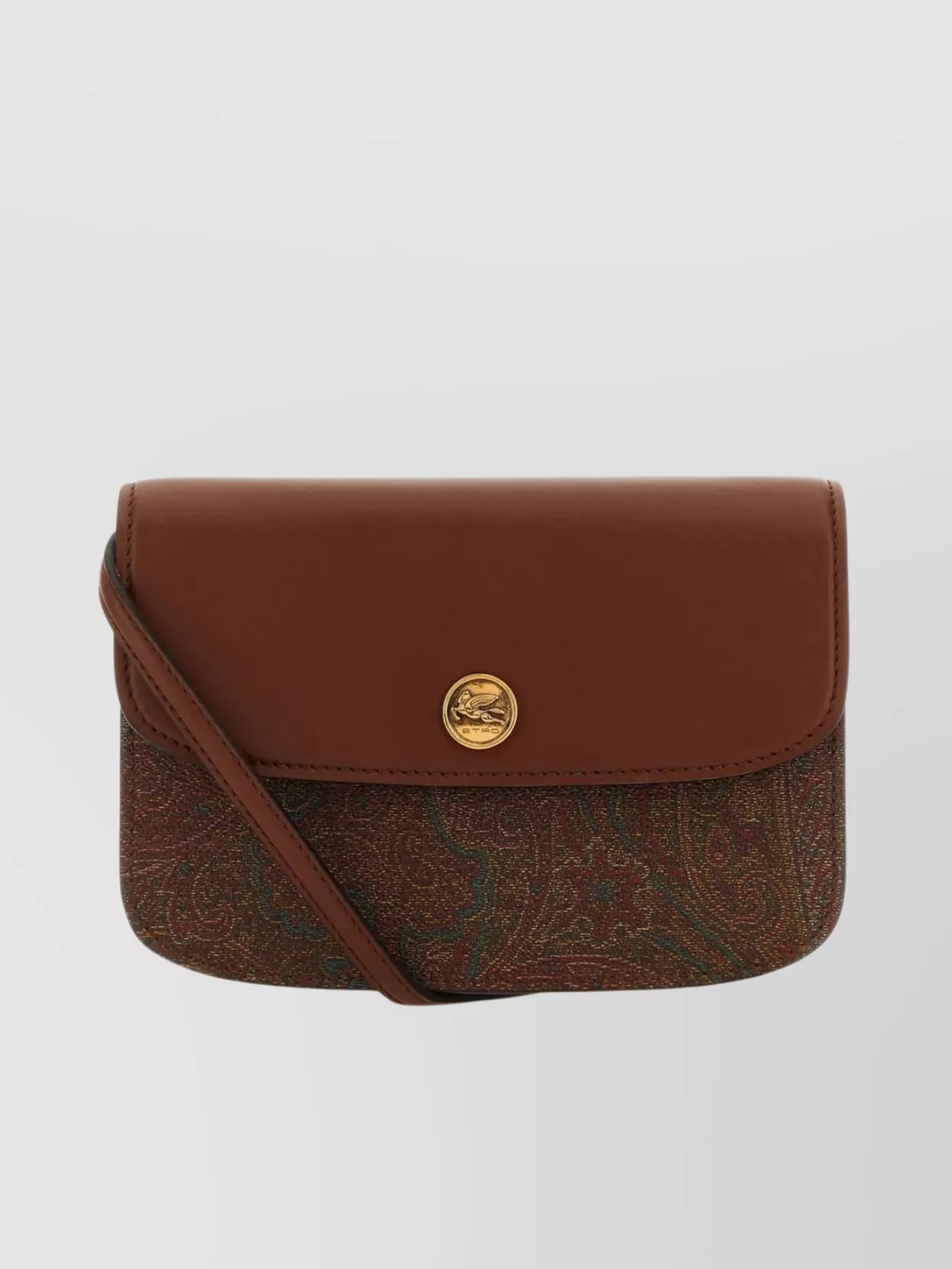 Shop Etro Versatile Canvas And Leather Crossbody In Brown