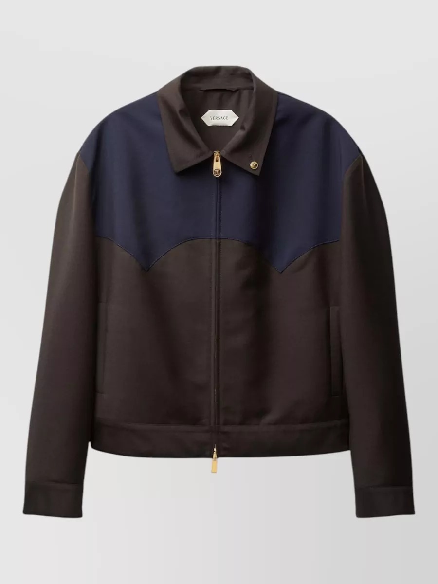 Versace two-tone wool mohair blazer