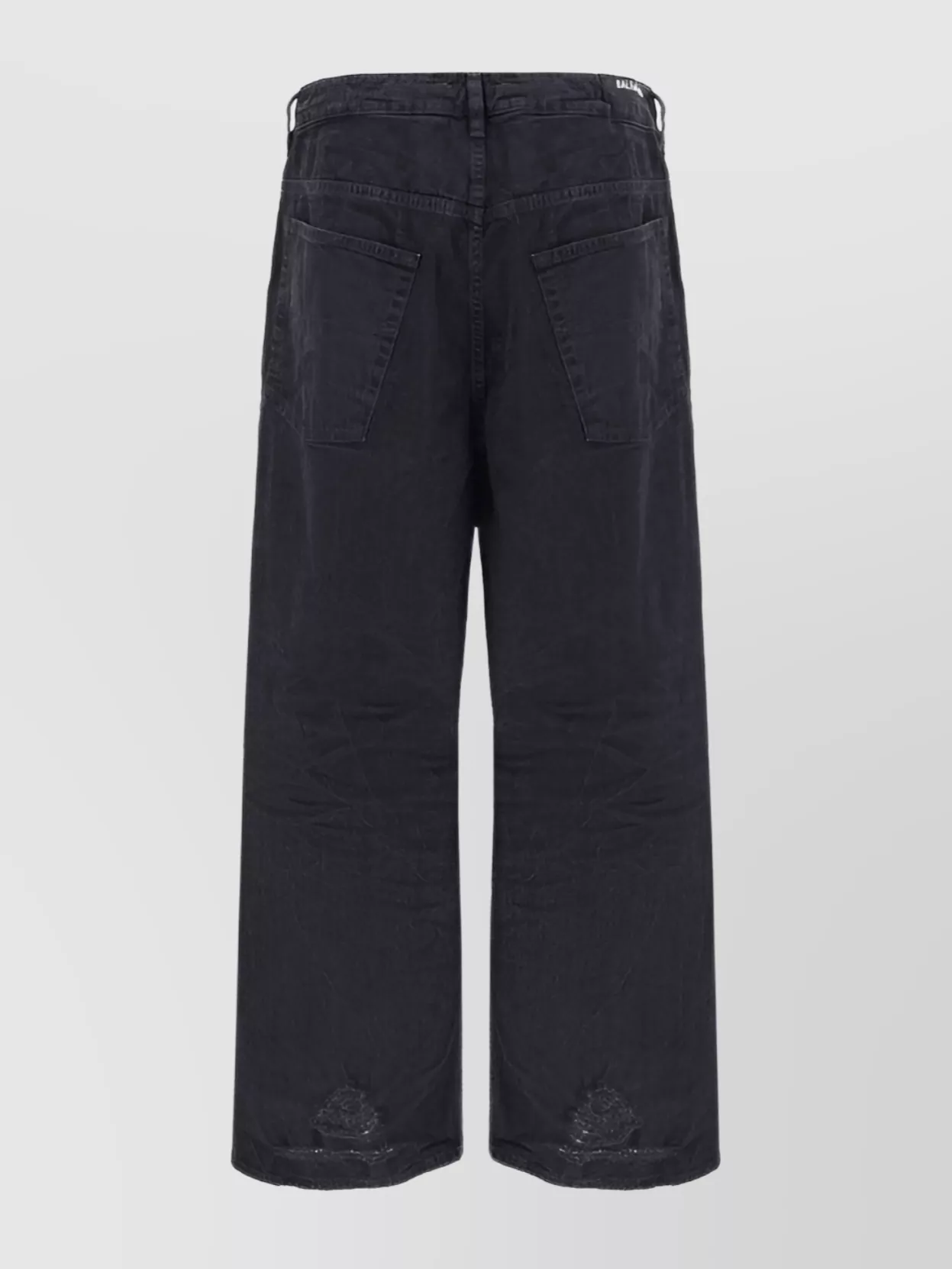 Shop Balenciaga Oversize Drawstring Denim Trousers