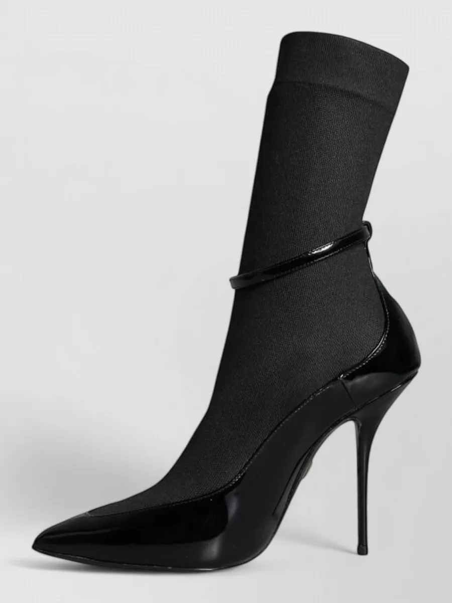 Dolce&Gabbana Patent Leather Sock Ankle Boots
