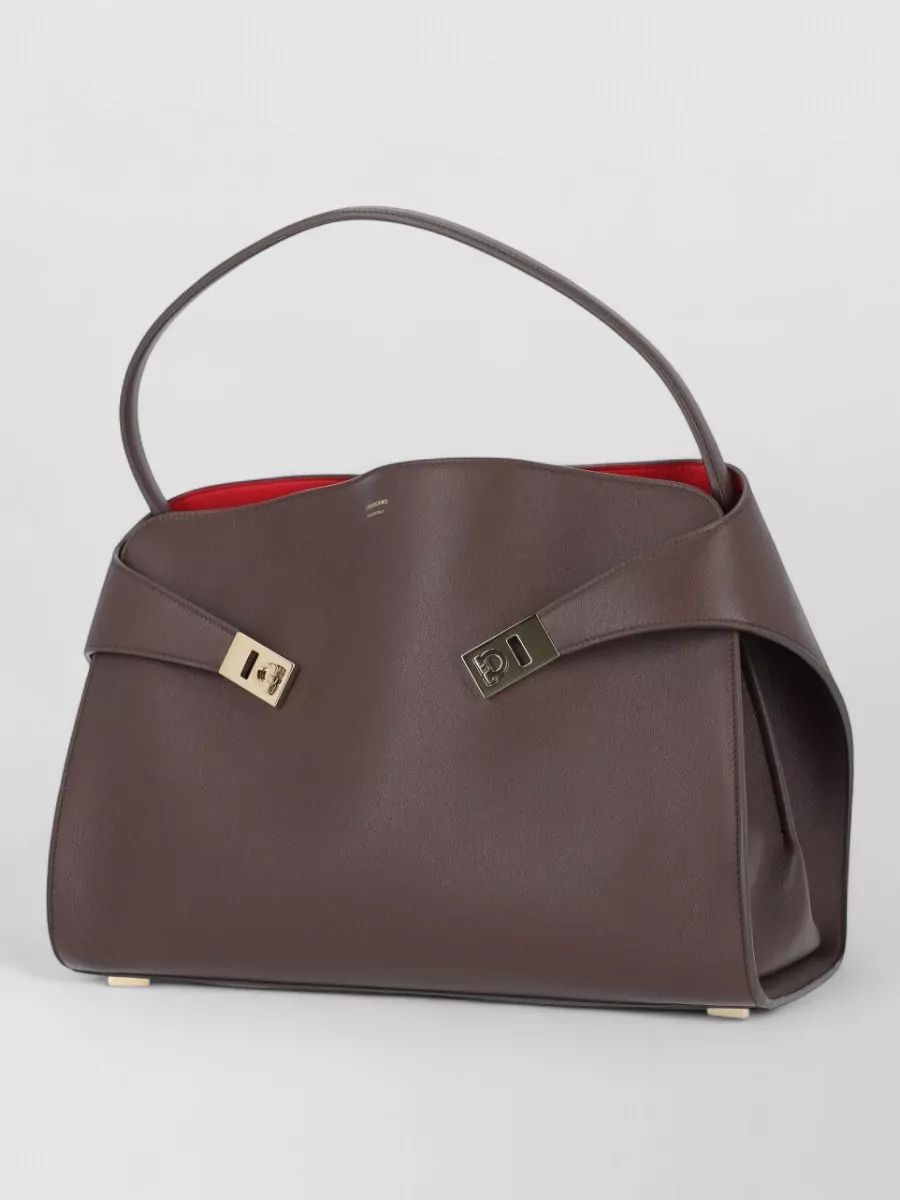 Ferragamo Gancini Leather Shoulder Bag