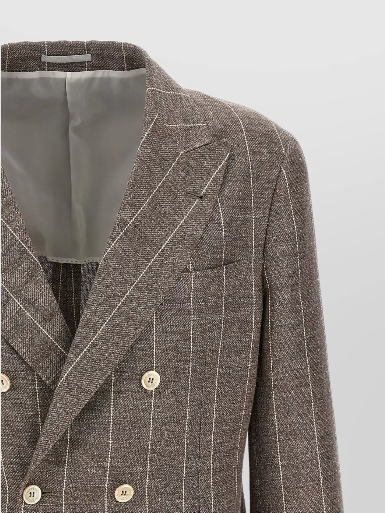 Brunello Cucinelli Deconstructed Blazer With Striped Pattern And Button Detailing