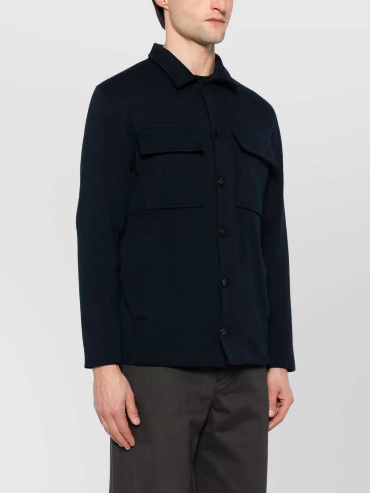 Lardini Collared Cotton Jacket With Multiple Pockets