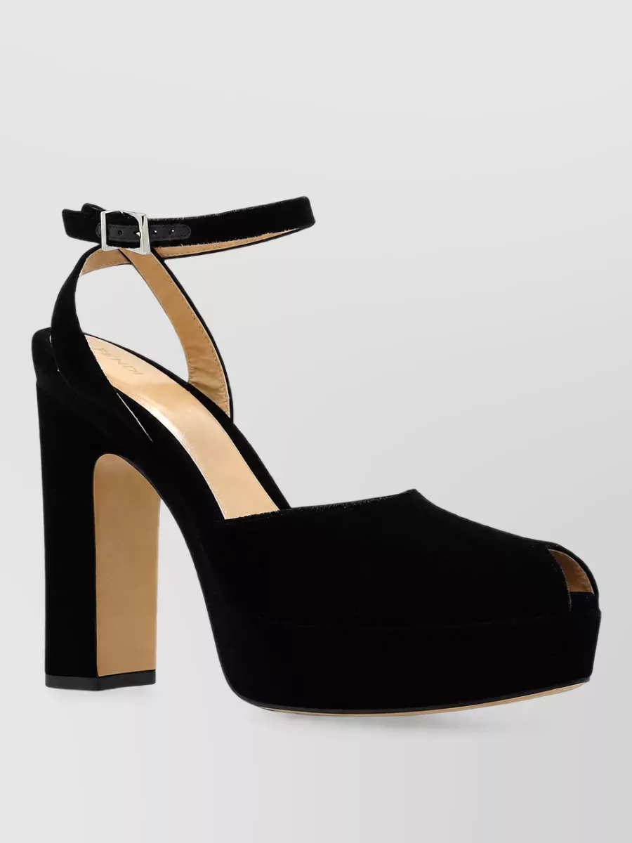 Fendi velvet platform sandals