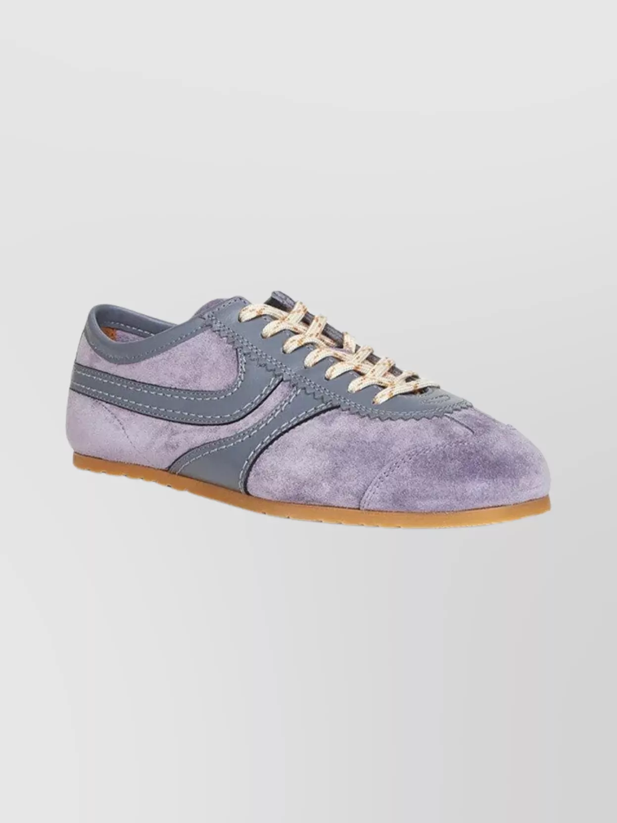 Dries Van Noten Low-profile Sneakers With Suede And Leather Accents In Purple