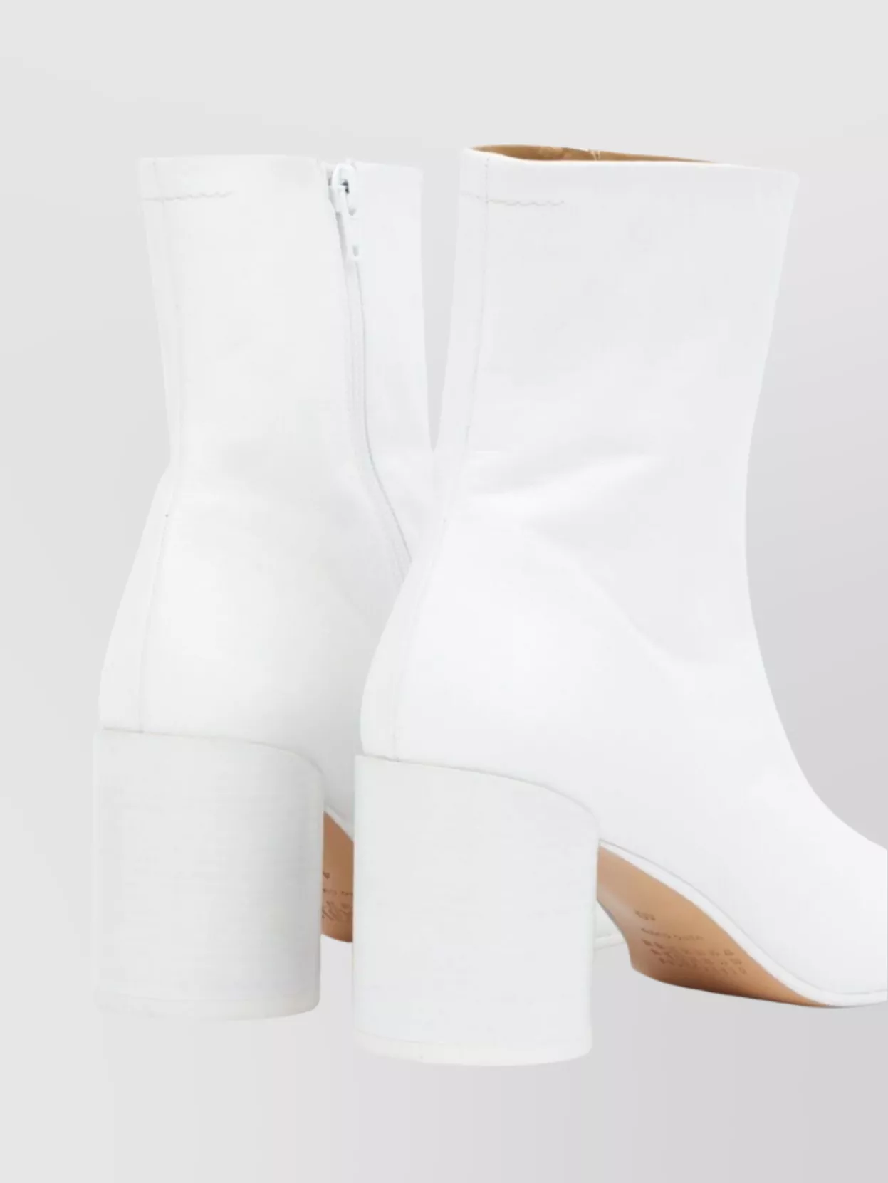 Mm6 Maison Margiela Block Heel Leather Ankle Boots