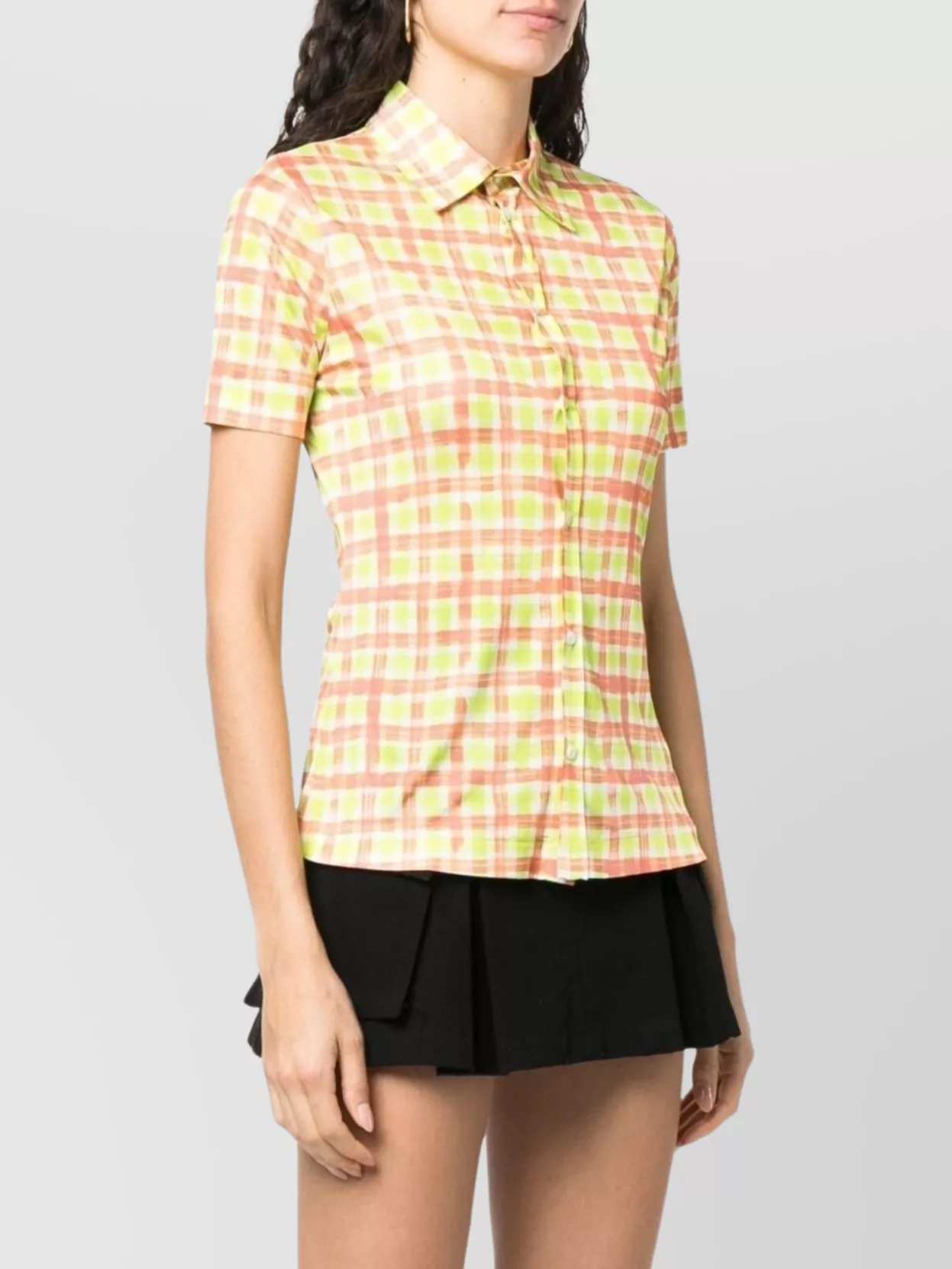 Dsquared2 Short Sleeve Checkered Pattern Top