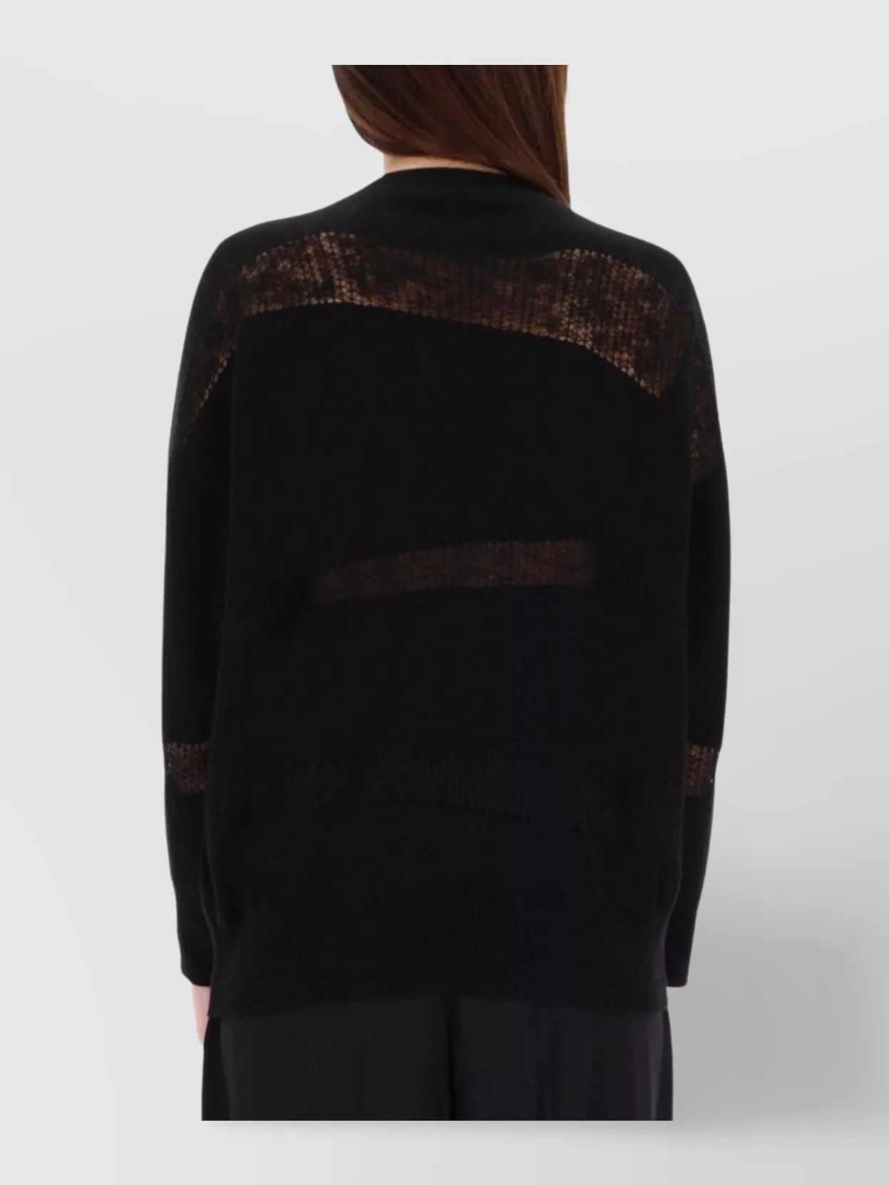 Fabiana Filippi Sheer Panel Knitwear Crew Neck Design
