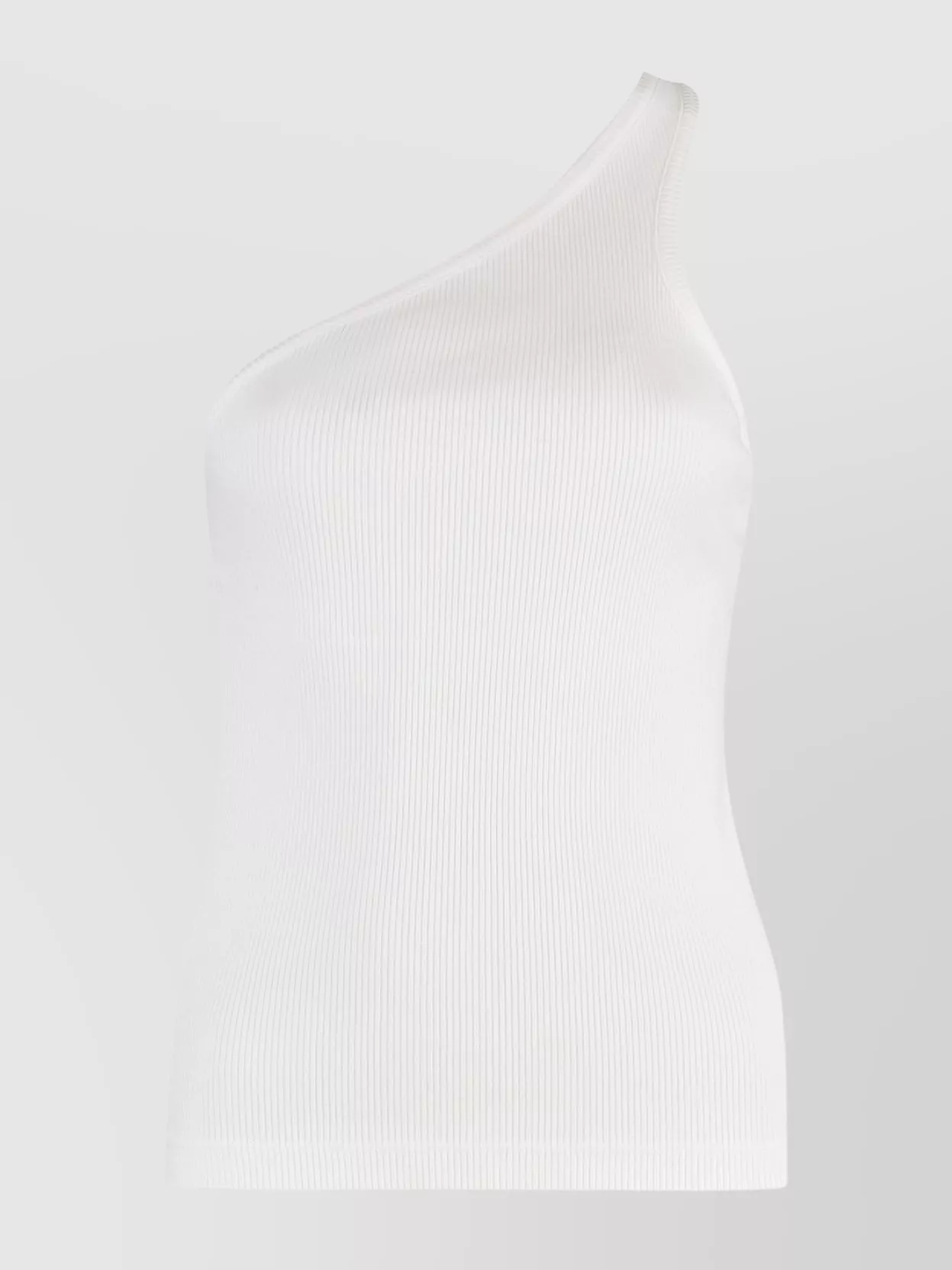 Agolde One-shoulder Ribbed Sleeveless Top In White