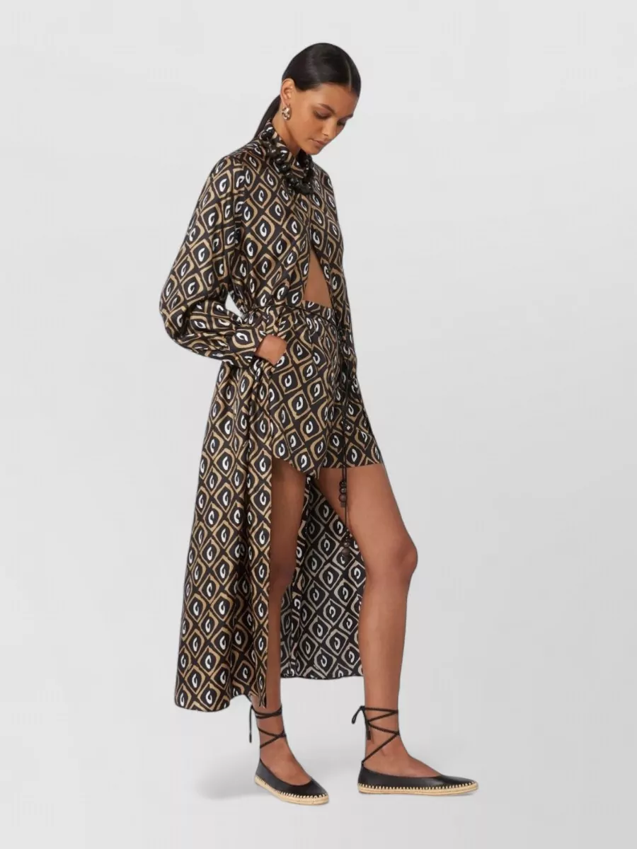 Max Mara Silk Printed Shirt Midi Dress