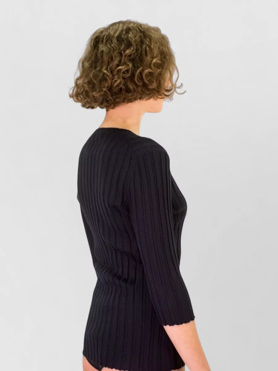 La Rose Cashmere Silk V-Neck Knitted Top