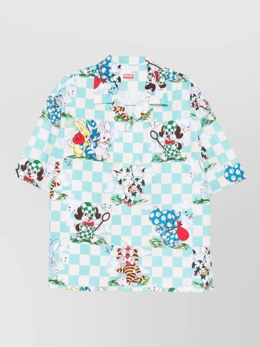 Kenzo cotton checked short-sleeve shirt