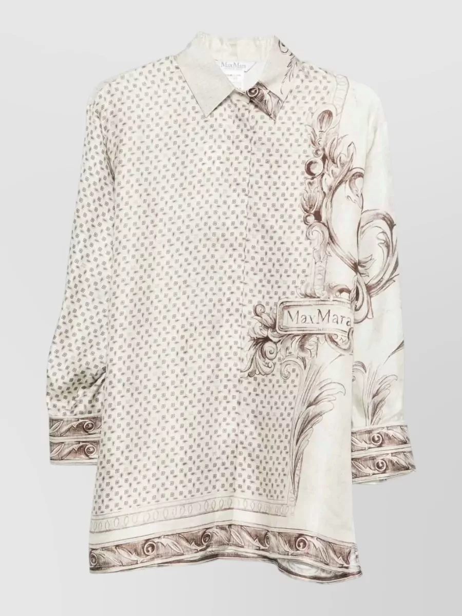 Max Mara silk printed long-sleeve shirt