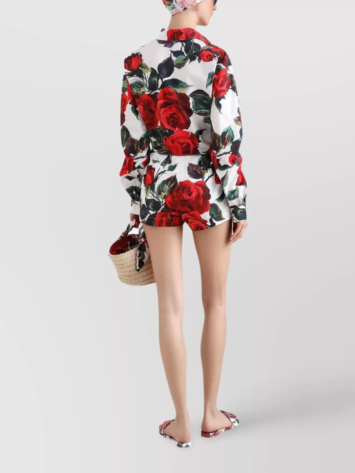 Dolce&Gabbana Rose Print High Waist Shorts