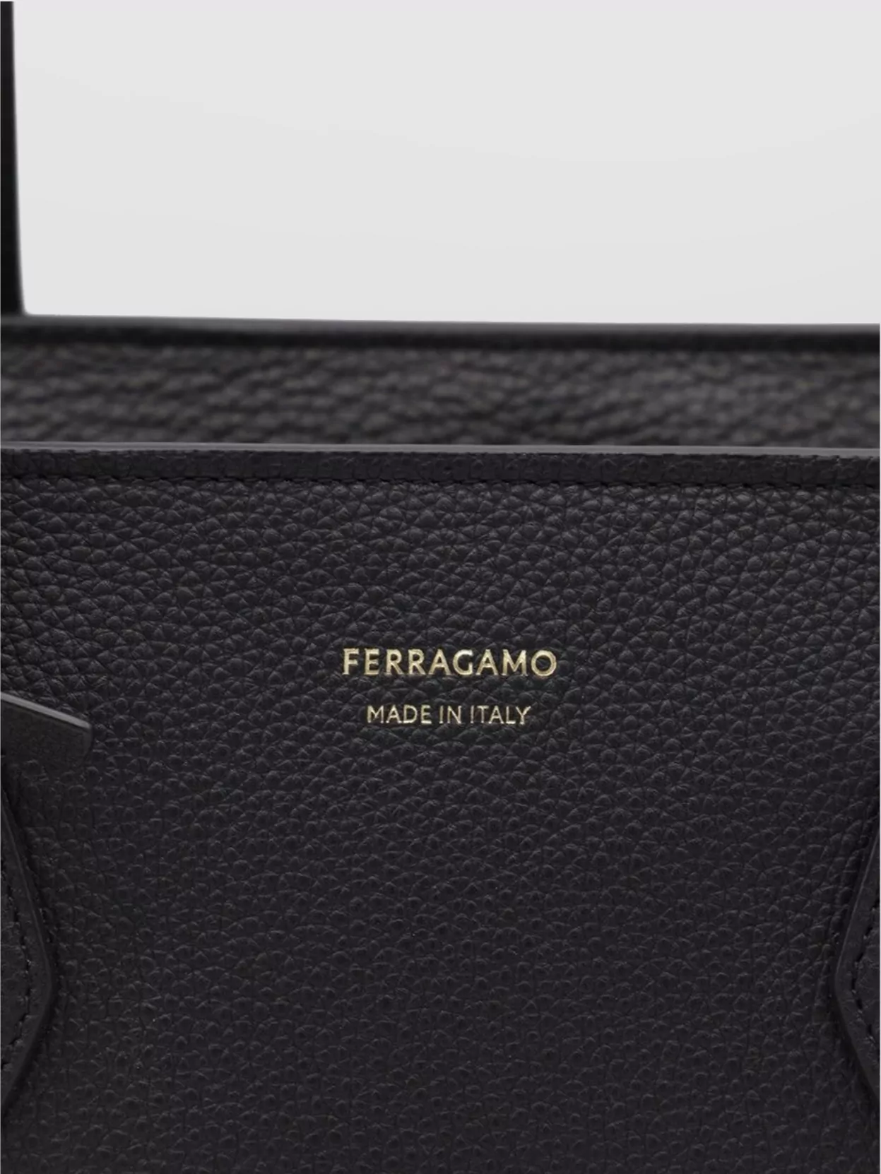 Shop Ferragamo Structured Pebbled Tote Bag With Detachable Tag