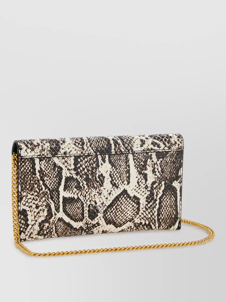 Pinko Love Bag Mini Leather Python Print Clutch Bag