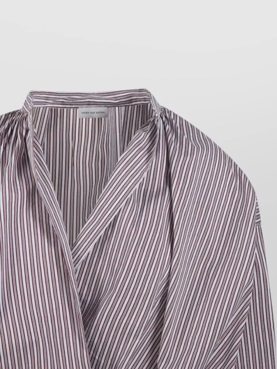 Dries Van Noten Silk Blend Striped Shirt