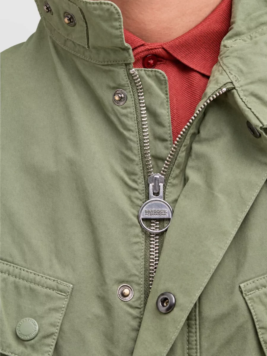 Barbour Cotton Single-breasted Coat In Green