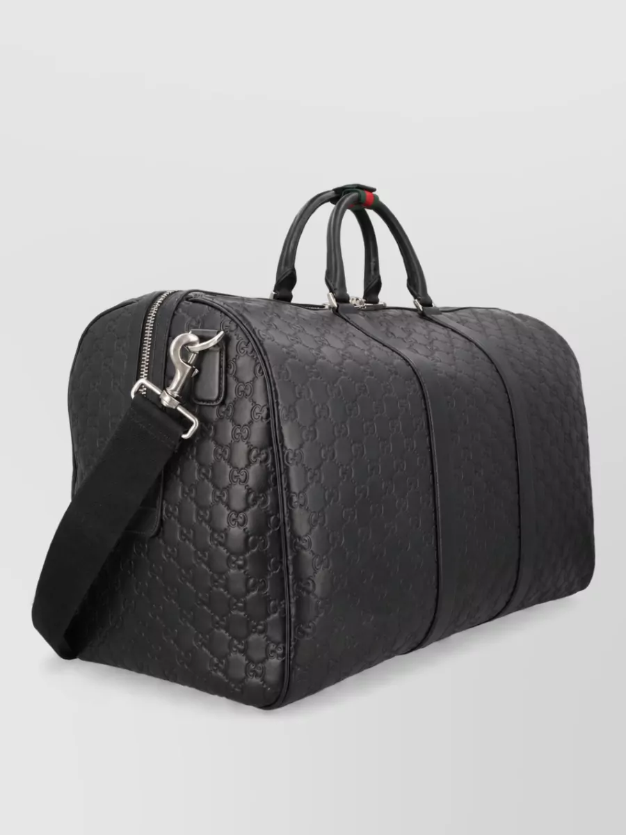 Gucci Leather Gg Emblem Travel Bag