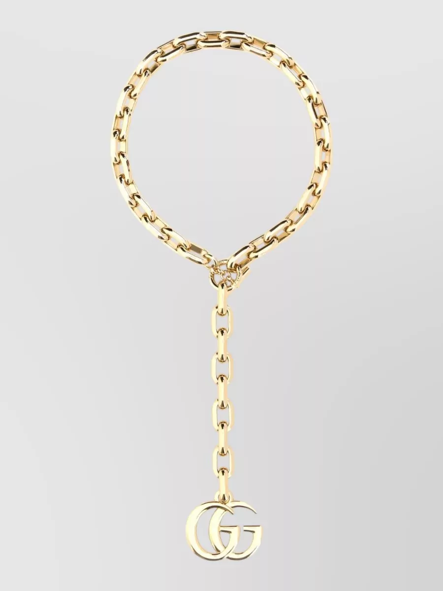 Gucci Gg marmont chain link metal necklace | The Fashion Square