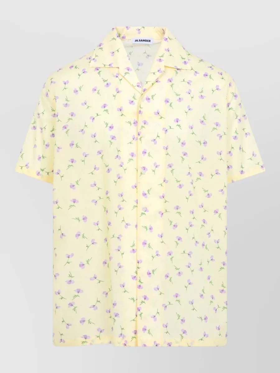 Jil Sander Floral-Print Short-Sleeve Camp-Collar Shirt