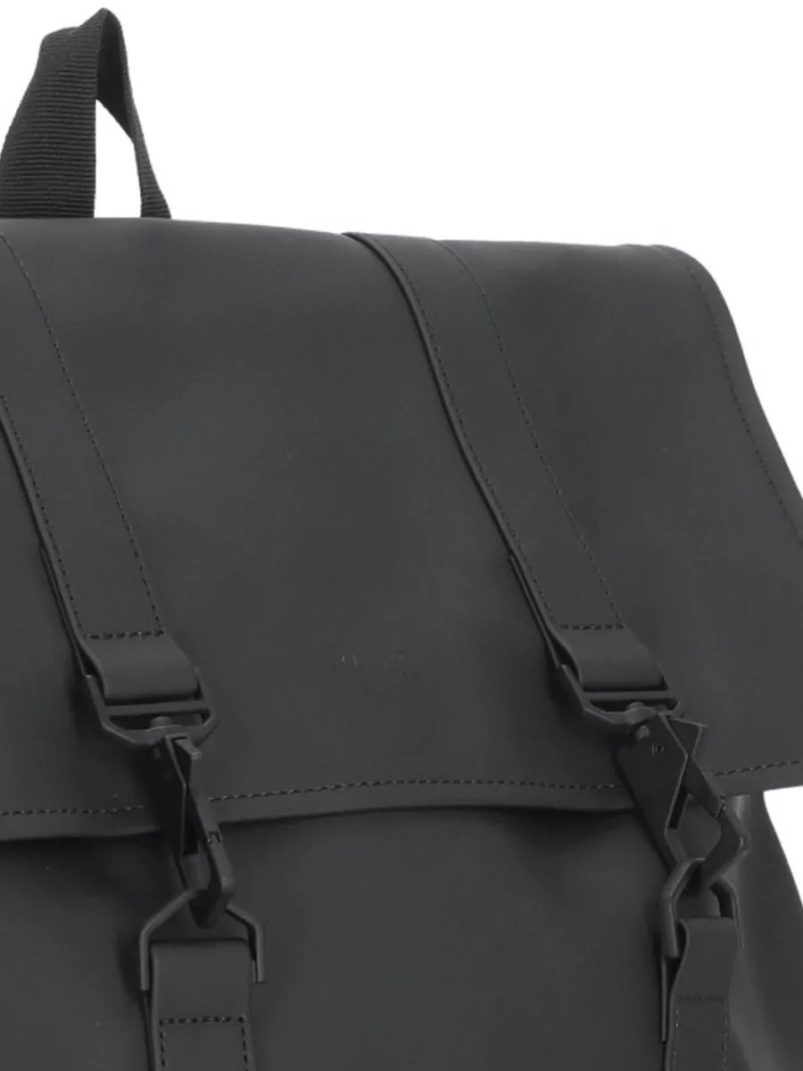 Rains Tech Fabric Backpack Flap Main Compartment Top Handle