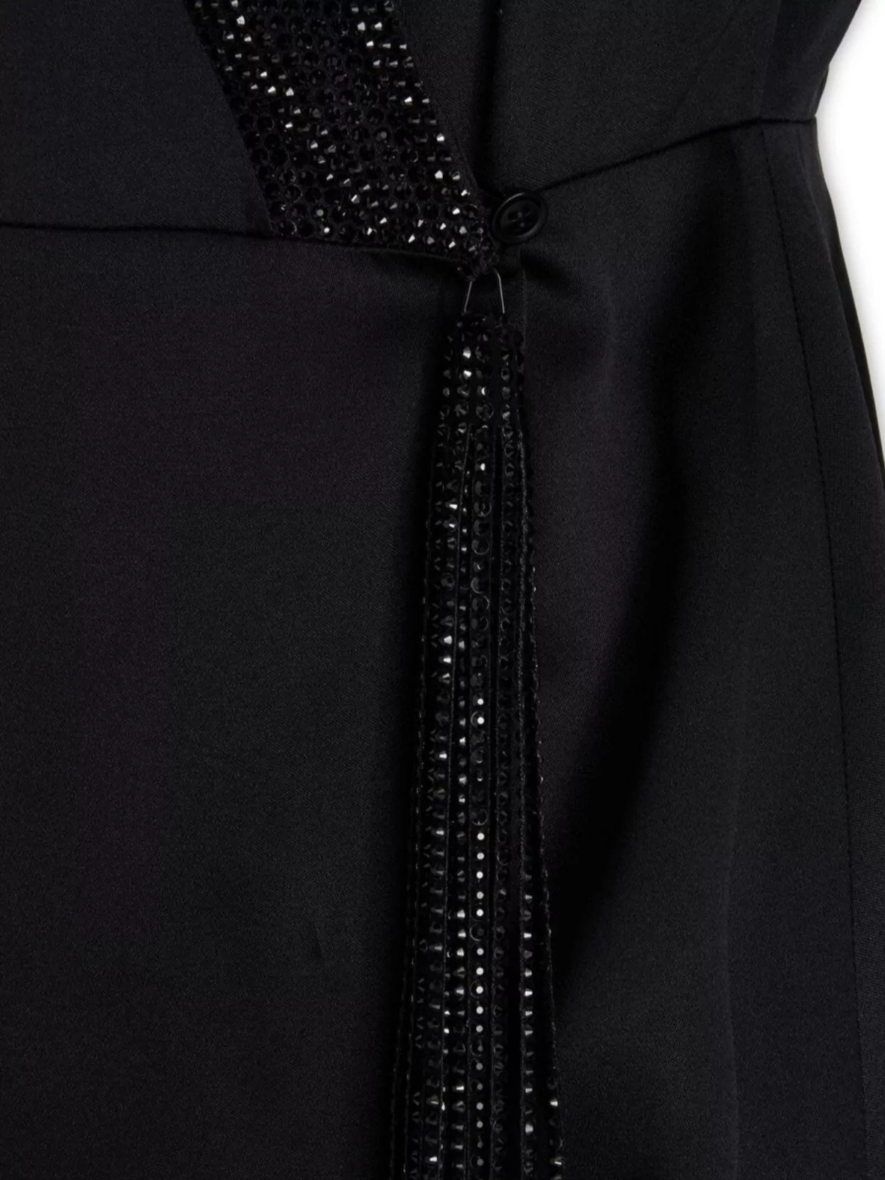 Giorgio Armani Crystal Embellished Long Satin Jacket
