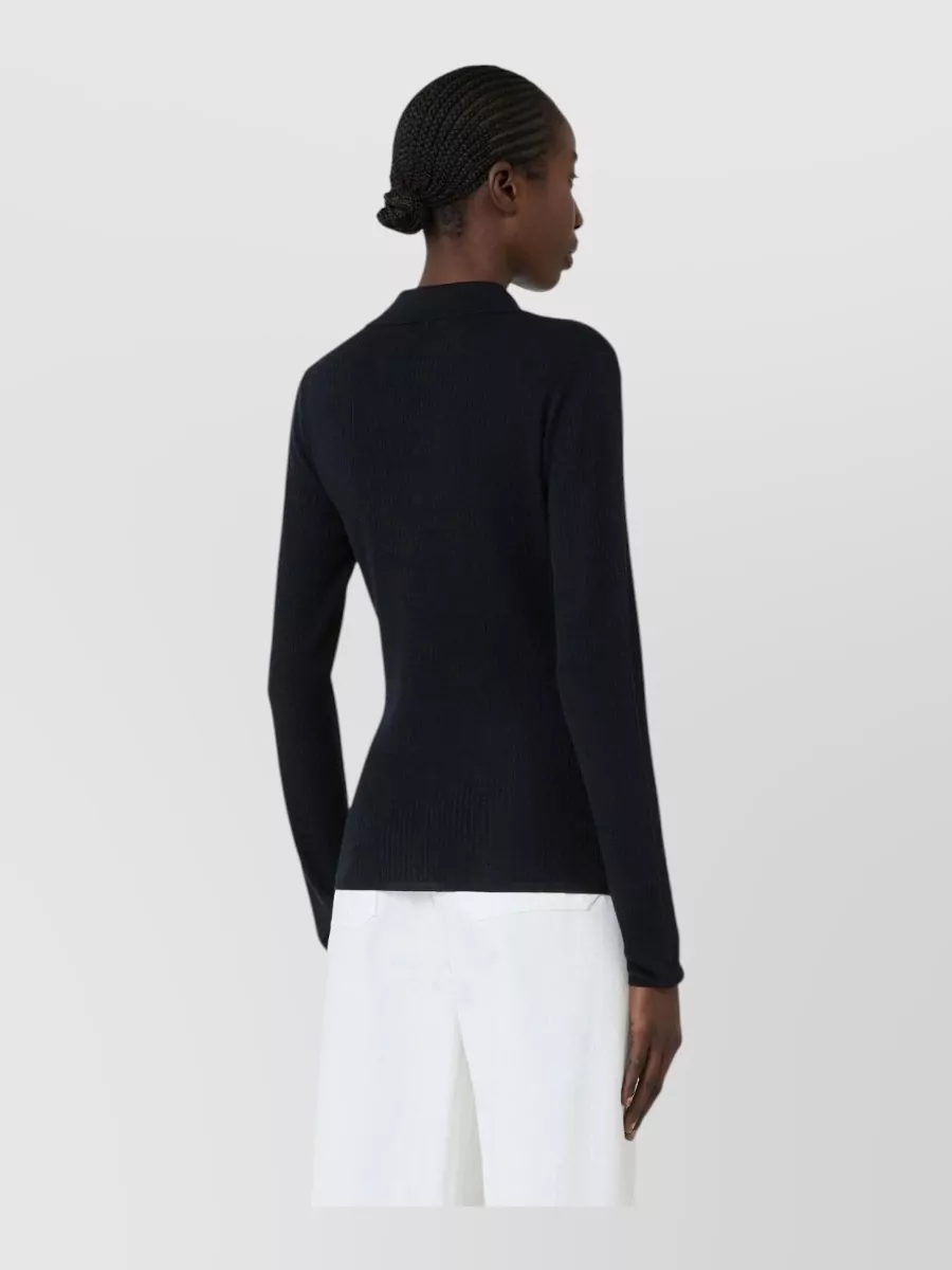 Max Mara Silk Cashmere Long-Sleeve Polo Shirt
