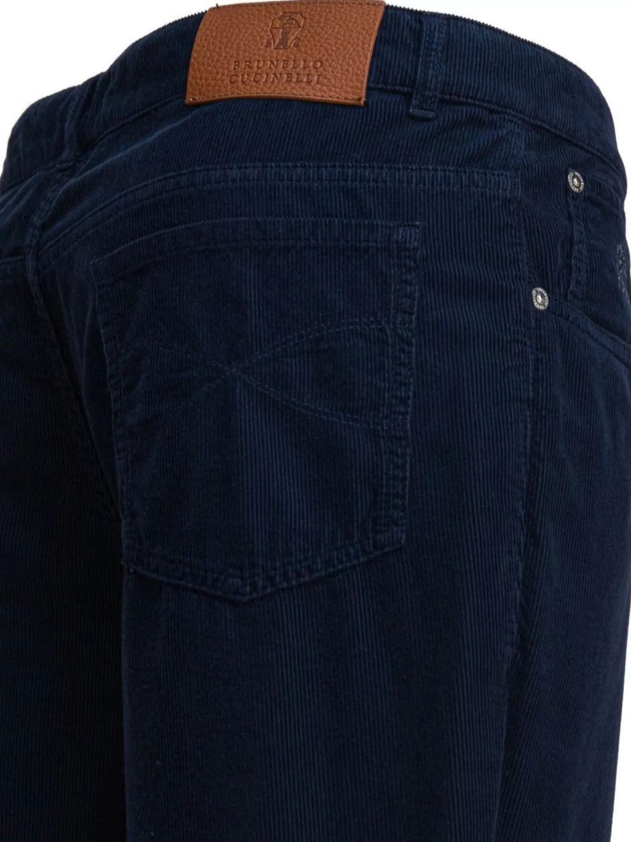 Brunello Cucinelli Corduroy Trousers With Belt Loops And Pockets In Blue