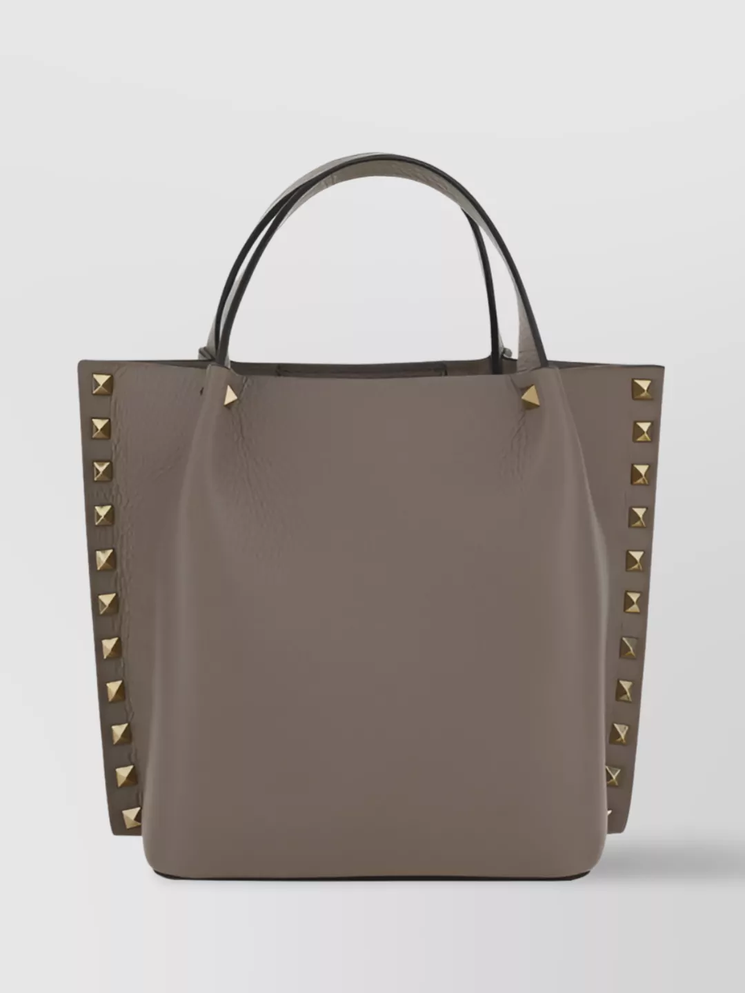 Valentino Garavani Rockstud Geometric Grained Leather Tote Bag In Brown