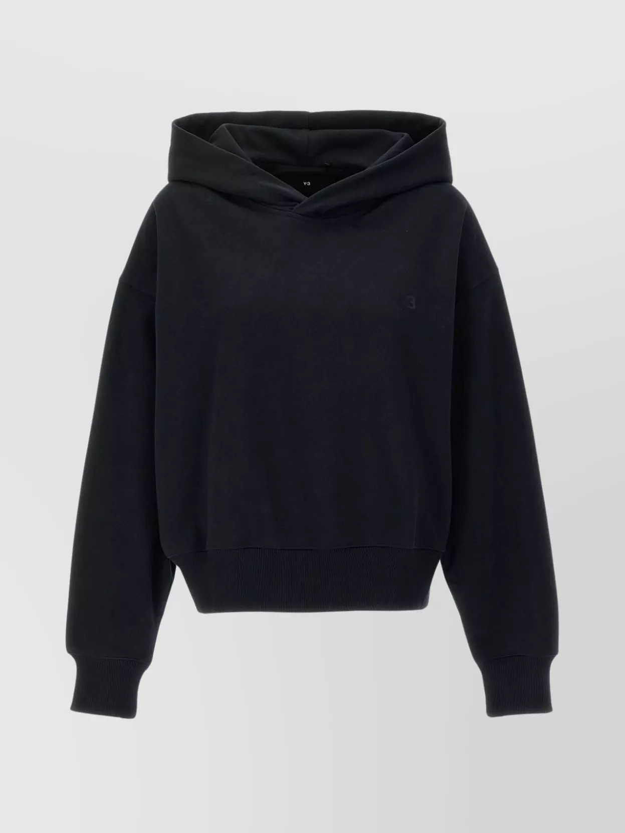 Y-3 Logo Print Hooded Sweatshirt In Black